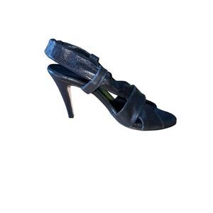 DKNY Rachelle Open Toe Black Leather Pumps Womens Size 10 GREAT CONDITION